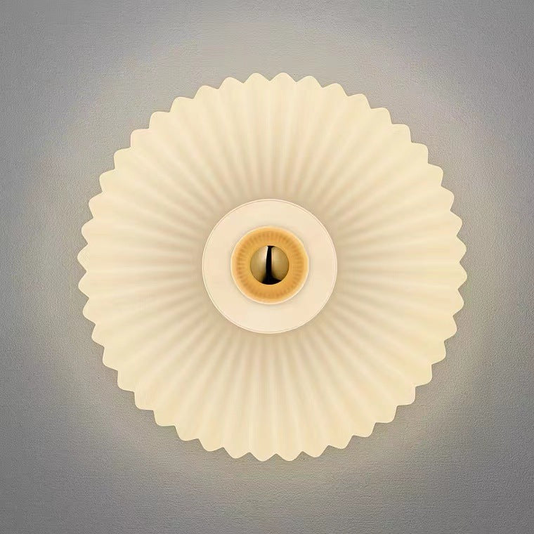 Ribbed Glass Disc Wall Sconce