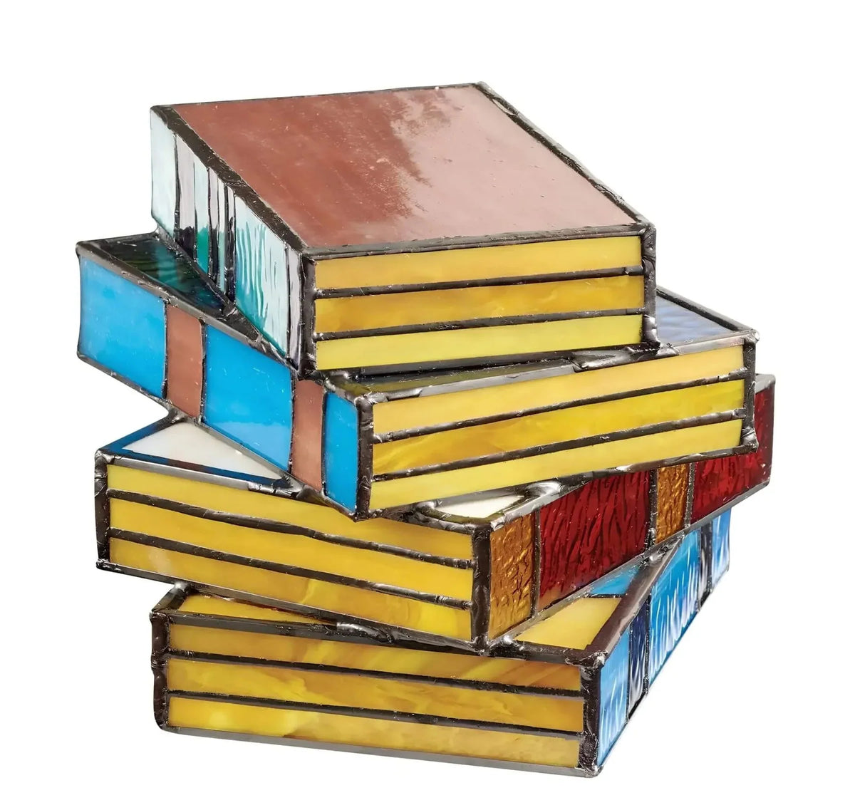 Stained Glass Book Stack Table Lamp