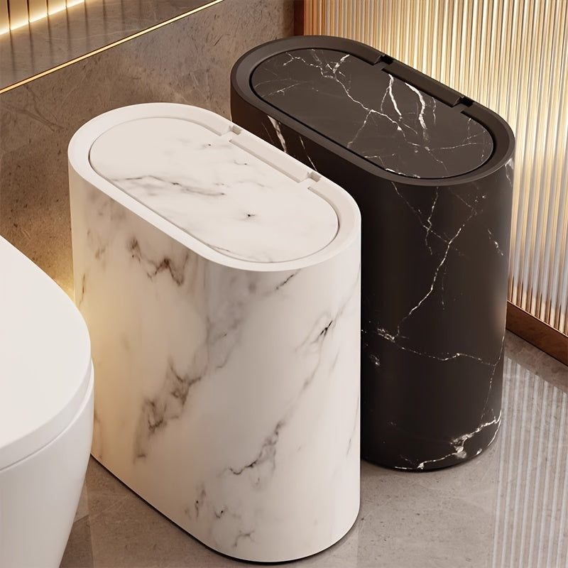 Marble-Effect Bin with Lid