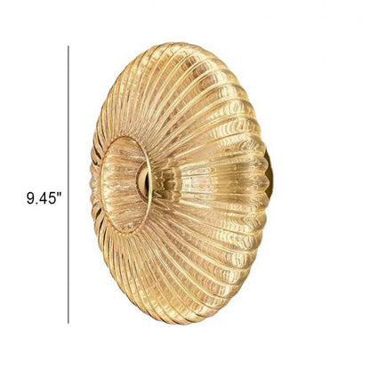 Ribbed Glass Disc Wall Sconce