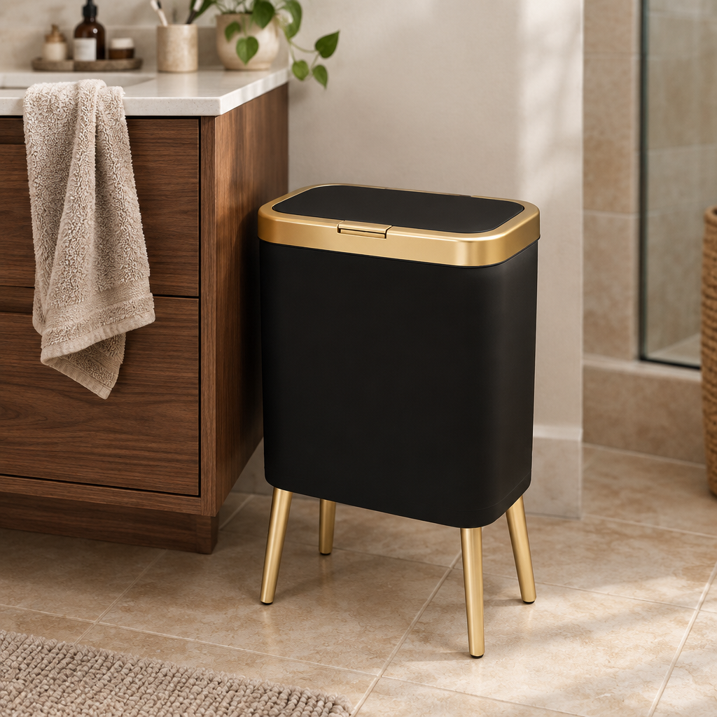 15L Odor-Sealing Trash Can with Legs