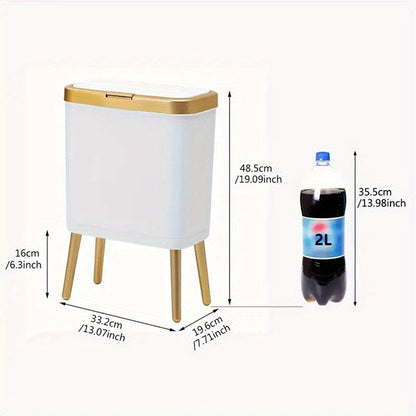 15L Odor-Sealing Trash Can with Legs