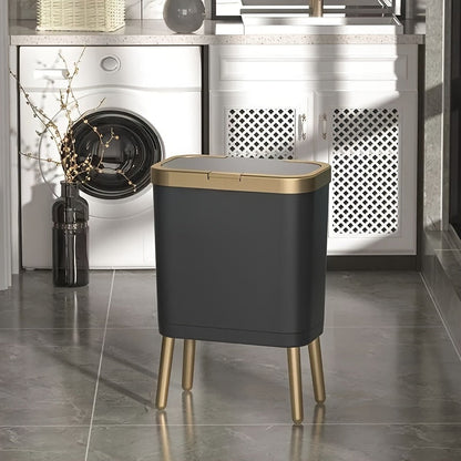 15L Odor-Sealing Trash Can with Legs