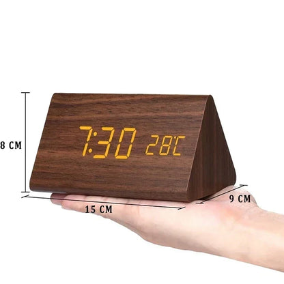 Smart LED Wooden Alarm Clock