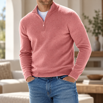 Men's Zip-Up Knit Sweater