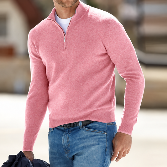 Men's Zip-Up Knit Sweater