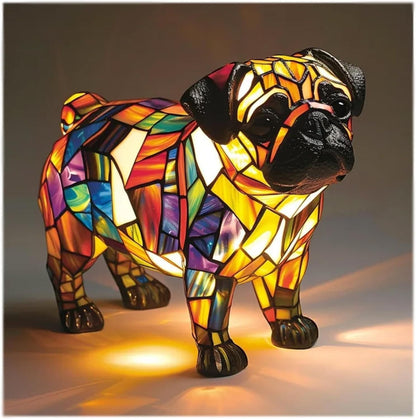 Stained Glass Style Dog LED Night Light