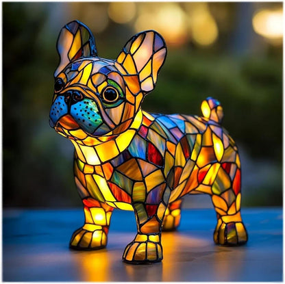 Stained Glass Style Dog LED Night Light