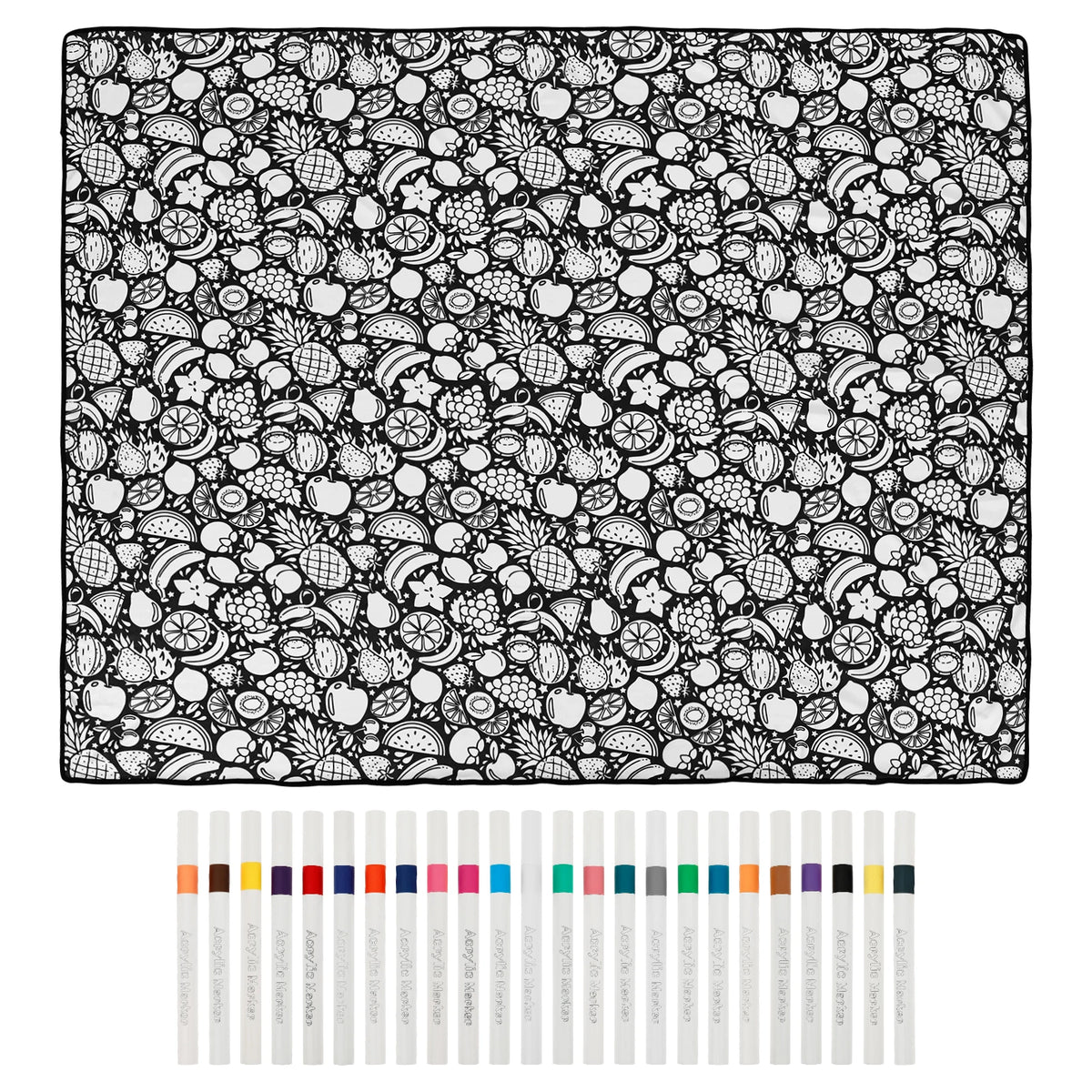 Fruit design blanket with 24 markers