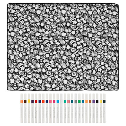 Fruit design blanket with 24 markers