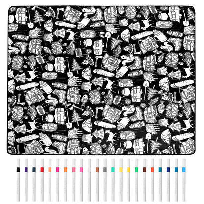Camping design blanket with 24 markers