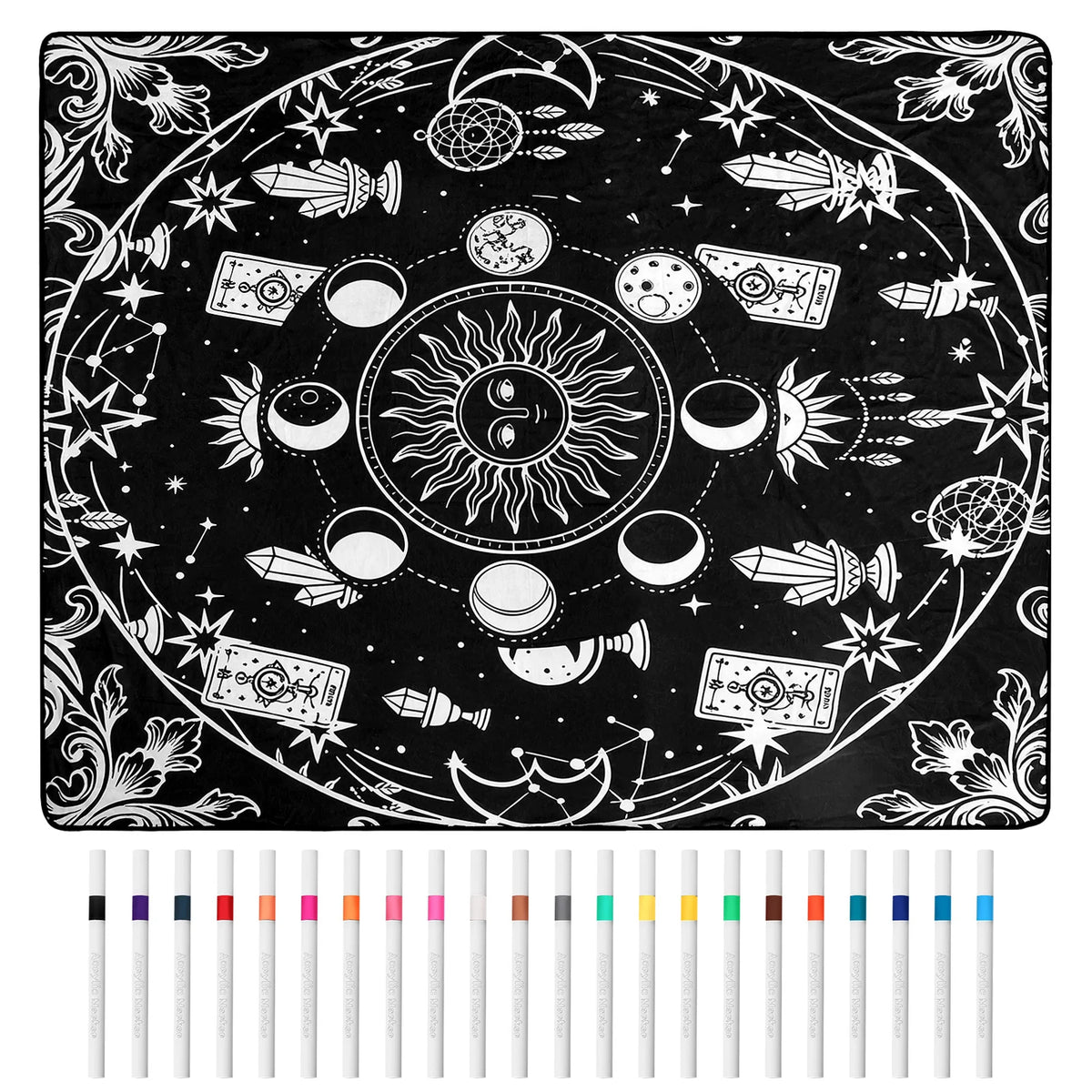 Celestial design blanket with 24 markers
