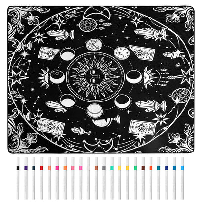 Celestial design blanket with 24 markers