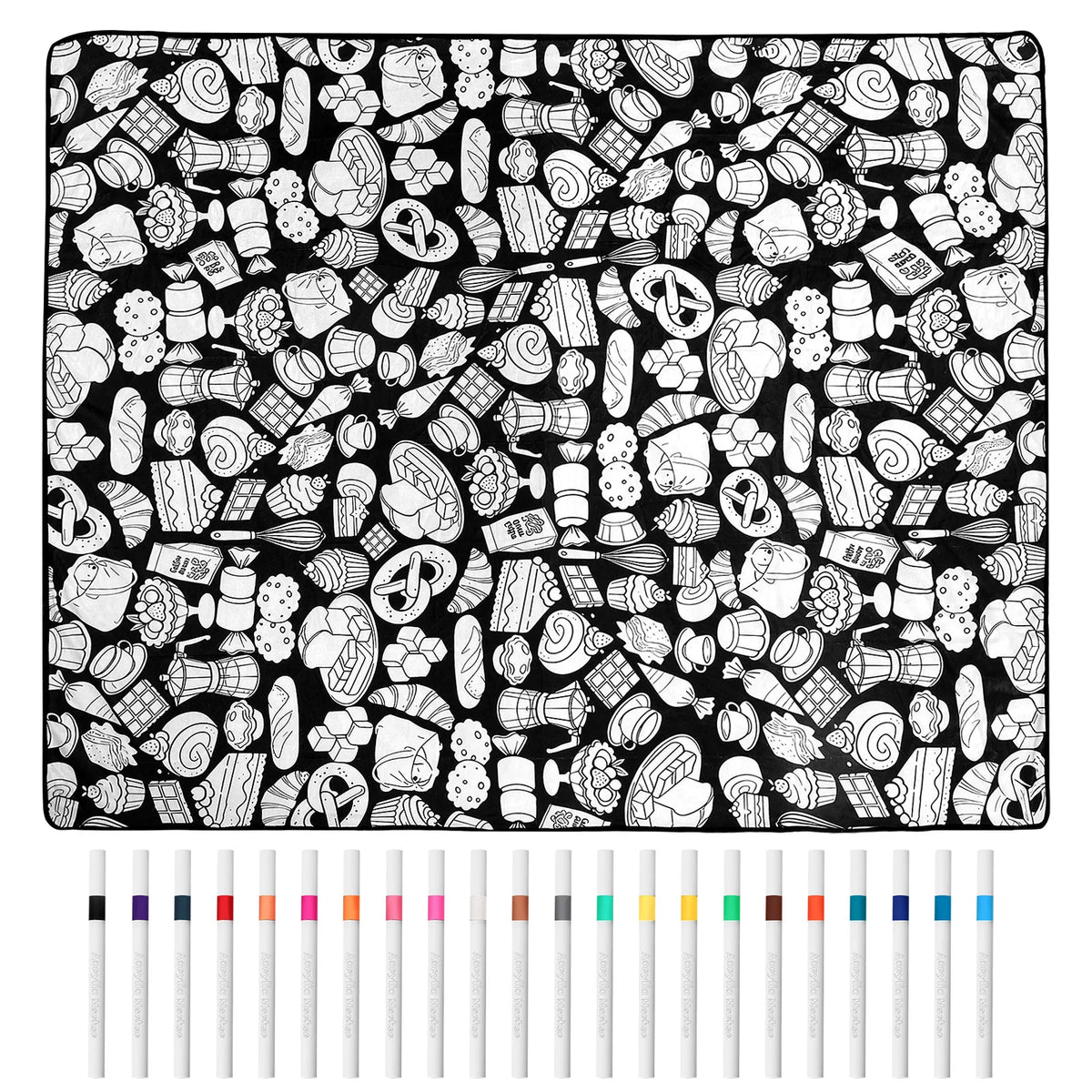 Bakery design blanket with 24 markers