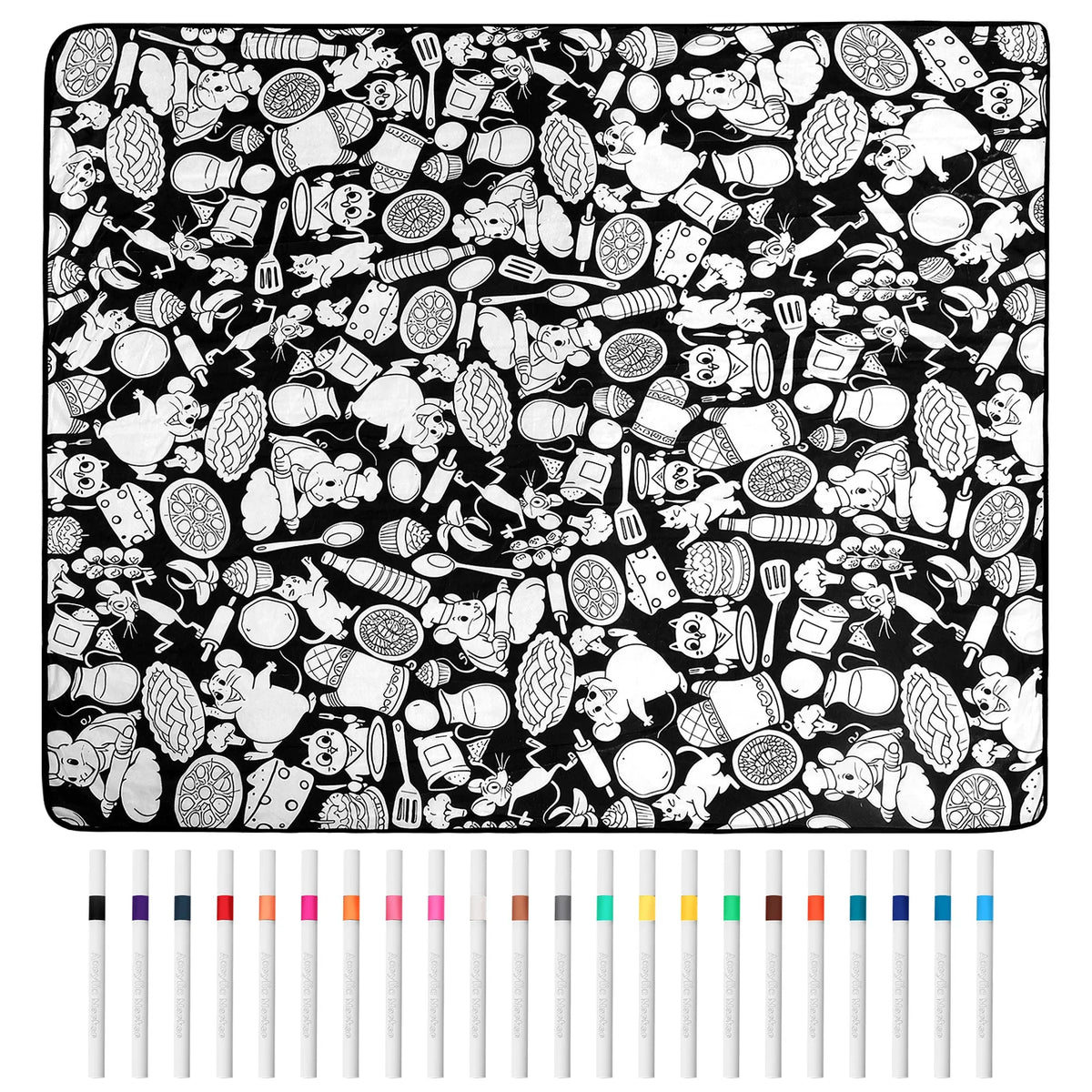 Cat and Mouse design blanket with 24 markers