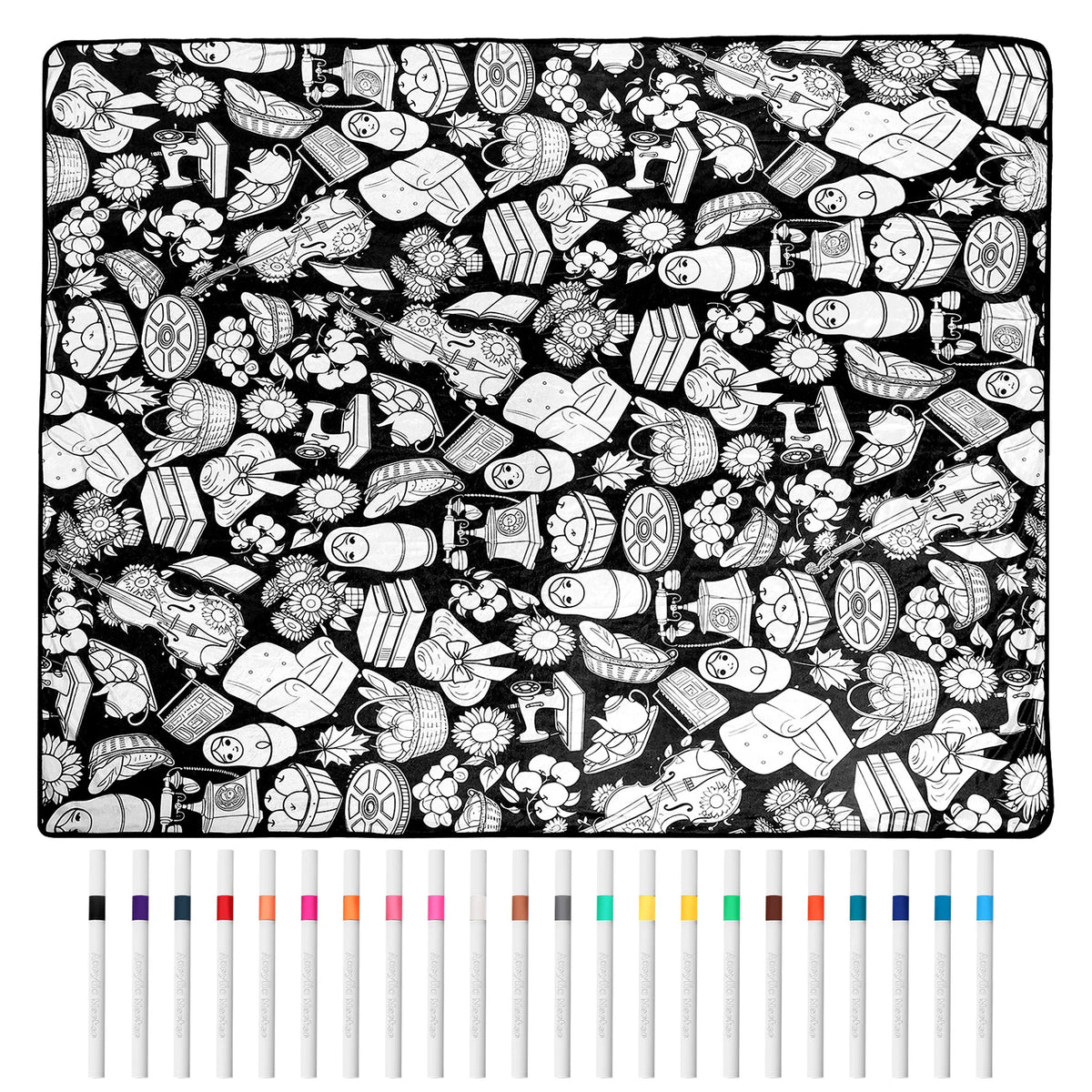 Food design blanket with 24 markers