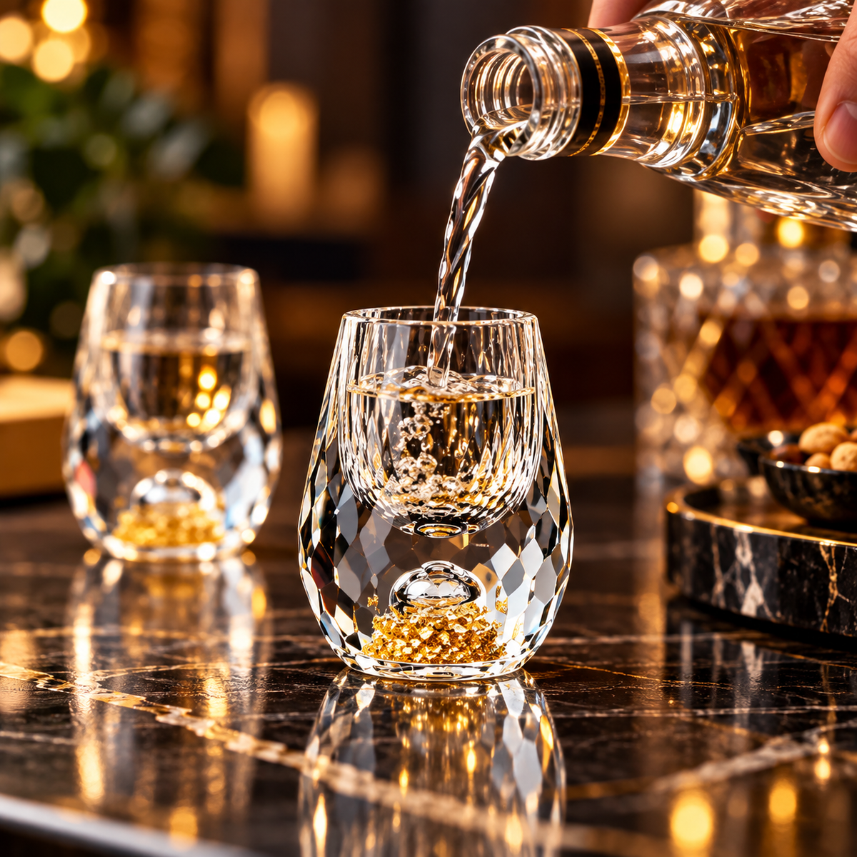 Sequined Crystal Shot Glass Set
