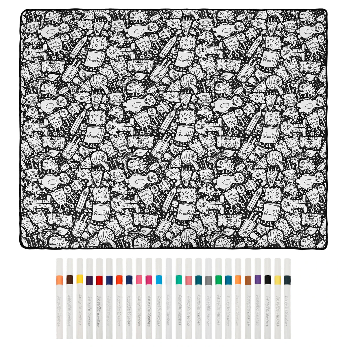 Monsters design blanket with 24 markers