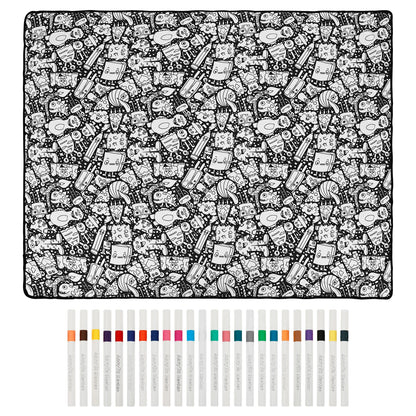 Monsters design blanket with 24 markers
