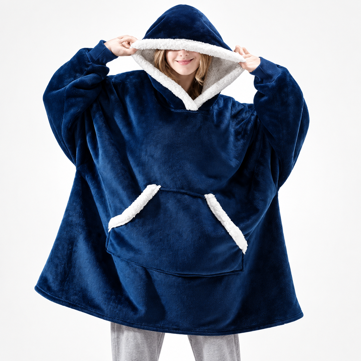 Sherpa Plaid Blanket Hoodie