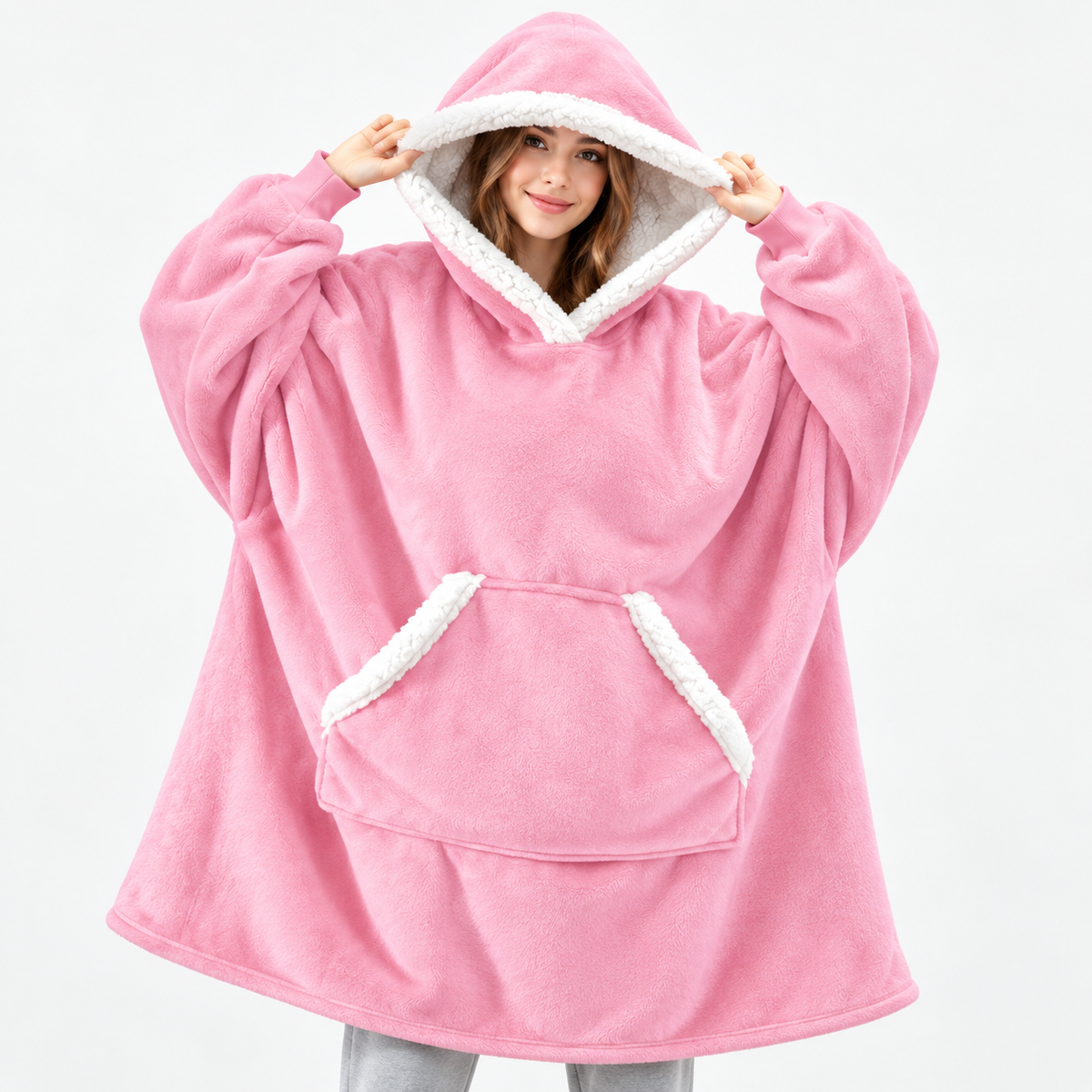 Sherpa Plaid Blanket Hoodie