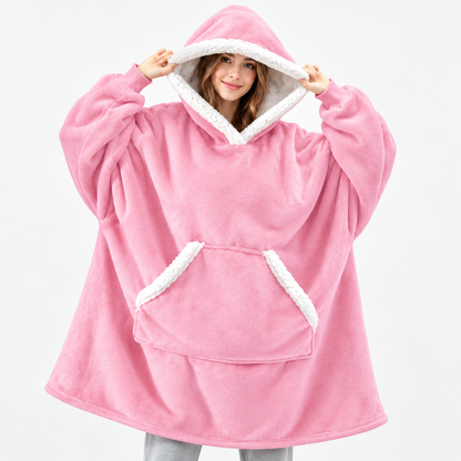 Sherpa Plaid Blanket Hoodie