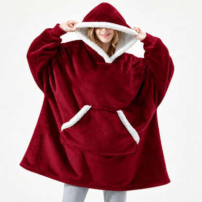 Sherpa Plaid Blanket Hoodie