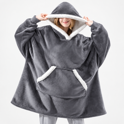 Sherpa Plaid Blanket Hoodie