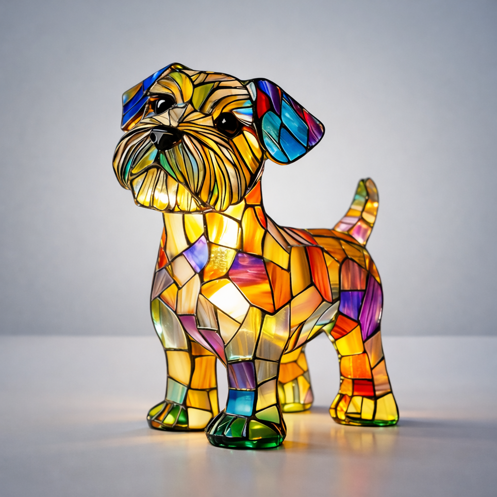 Stained Glass Style Dog LED Night Light