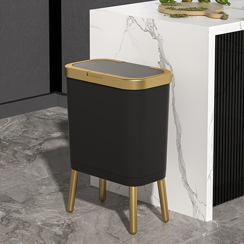 15L Odor-Sealing Trash Can with Legs