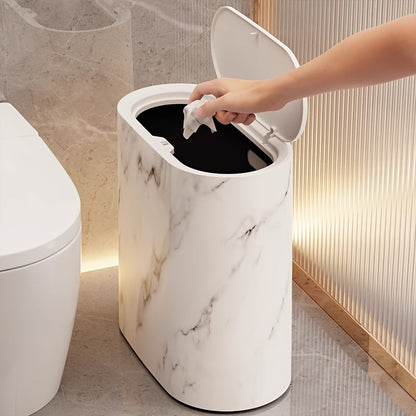 Marble-Effect Bin with Lid