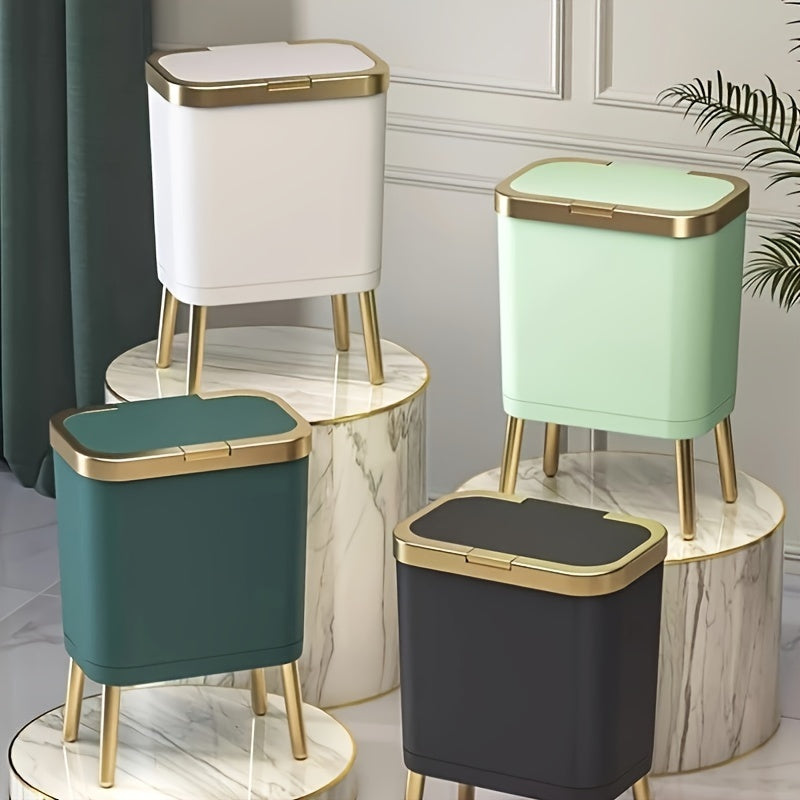 15L Odor-Sealing Trash Can with Legs