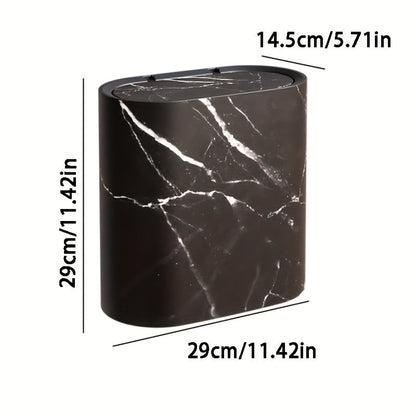 Marble-Effect Bin with Lid