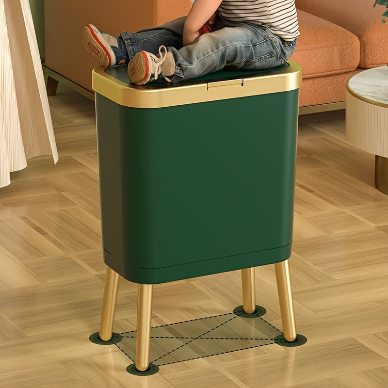 15L Odor-Sealing Trash Can with Legs