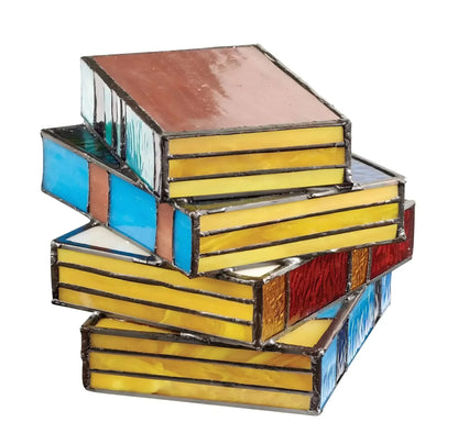 Stained Glass Book Stack Table Lamp