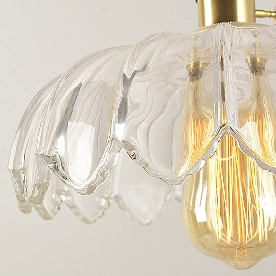 Vintage Flower Coloured Glass Pendant Lamp