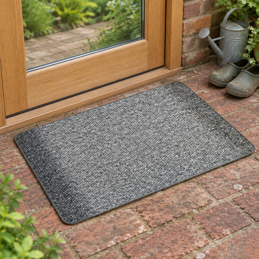 Faux Jute Outdoor Doormat, Grey