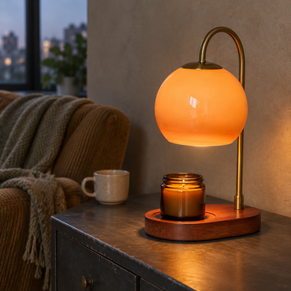 Candle Warmer Table Lamp, Orange